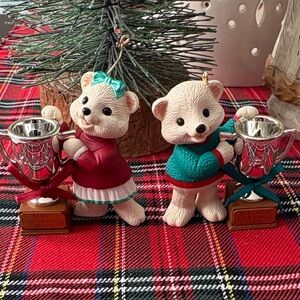 Vintage Hallmark Christmas Ornament Set: Mom & Dad, 1994, Original Box